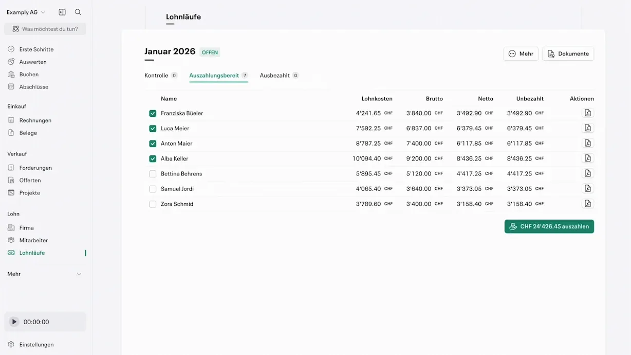 Der Lohnlauf von Ason eingebettet in die Oberfläche einer Partnerplattform